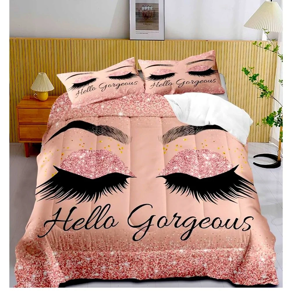 3 Hello Gorgeous Pink Glitter pillowcases